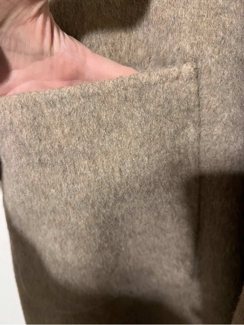 & Other Stories Shawl Collar Wool Blend Belted Coat Light Beige Size Large